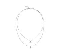 Guess Jewellery Ladies 16-18" Two Layers 4G Necklace UBN04159RH - Signature - Stainless Steel / Crystal