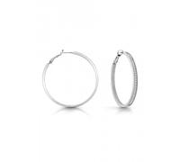 GUESS Color My Day Rhodium Plated Crystal Hoop Earrings