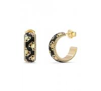 Guess Jewellery Ladies Gold Plated 23mm Hoop 4G Pattern Earrings UBE02278YGBK - - Steel / Gold Plated