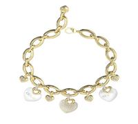 Guess Jewellery Guess Crazy in Love Hearts Enamel & Pave Gold Tone Bracelet 1.5cm, 17.2cm + 3.8cm