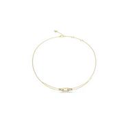 Guess Jewellery Matelasse & Pave Double Chain Necklace - Stainless Steel / Crystal
