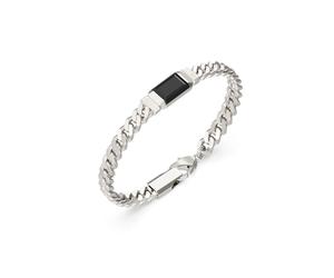 Guess Jewellery Mens 8Mm Supremo Tag Bracelet UMB06067STBKS | Acotis - Stainless Steel / Cubic Zirconia