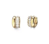 Guess Jewellery Womens 12Mm Baguettes Mini Hoops UBE06327YG | Acotis - Stainless Steel / Crystal