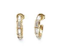 Guess Jewellery Womens 16Mm Baguettes Hoops UBE06332YG | Acotis - Stainless Steel / Crystal