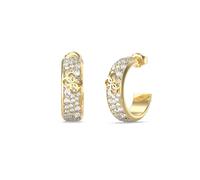 Guess Jewellery Womens 26Mm 4G Crystals Hoops UBE06402YG | Acotis - Stainless Steel / Crystal