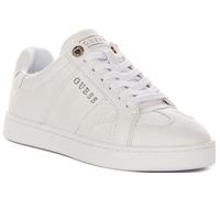 Guess Jrone 4G Logo Leather Lace Up Womens Trainer In White UK 3 - 8