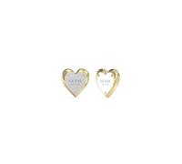 Ladies Guess 12mm Heart Lock Stud Earrings UBE04209YGRH - Stainless Steel