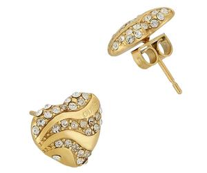 Guess JUBE04504JWYGT-U Women's Gold Heart Stud Earrings, Crystal