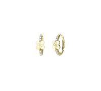 Guess JUBE05508JWYGT/U Women's Hoop Earrings 4G & Leaf Huggies Gold