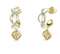 Guess JUBE05571JWYGT/U Women's Hoop Earrings Multi Crystals Gold