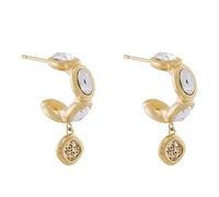 Guess JUBE05571JWYGT/U Women's Hoop Earrings Multi Crystals Gold