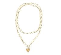 Guess JUBN04598JWYGT-U Gold Heart Necklace, Crystal