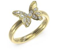 Guess JUBR04109JWYG Women's Pave Ring from the Chrysalis Collection. The ring has a butterfly symbol and has a size 12 Trendy code JUBR04109JWYG, Hypoallergenic steel, Crystals