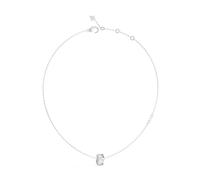 Guess Jungle Circle Pavé Set Silver Tone 16-18" Necklace