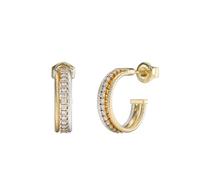 GUESS Kalybe Women's Bicolor Crystal Cable Hoop Earrings