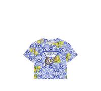 guess kids tile-print short-sleeve T-shirt - Blue 7 yrs-8 yrs-10 yrs-14 yrs-16 yrs