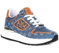 Guess Koyaa Denim 4G Peony Logo Lace Up Womens Trainer Blue UK 3 - 8