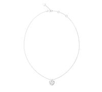 GUESS L.O.V.E. Women's Silver Tone Crystal Heart Necklace
