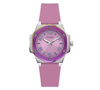 GUESS Ladies 38mm Watch - Pink Strap Pink Dial Two-Tone Case, Pink