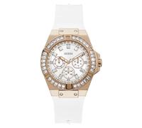 GUESS Ladies 39mm Watch - Pink Strap White Dial Rose Gold Tone Case