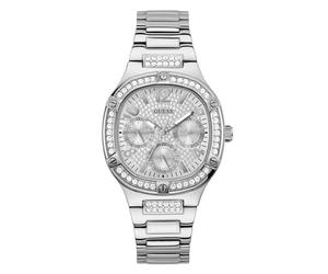 GUESS Ladies 40mm Watch - Silver Tone Strap and Case With Silver Dial