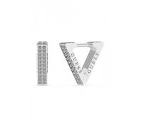 Guess Ladies Crazy Silver Crystal Triangle Hoop Earrings UBE03306RH - Steel / Crystal