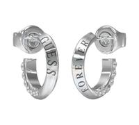 Guess Jewellery Ladies Rhodium Plated Forever Mini Hoops Earrings UBE02189RH - - Steel / Rhodium Plated