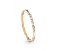 Guess Ladies Gold Plated Clear Crystal Bangle - Steel / Gold Plated