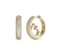 Guess Jewellery Ladies Crazy Gold Crystal Hoop Earrings UBE03299YG - Distinctive - Steel / Crystal