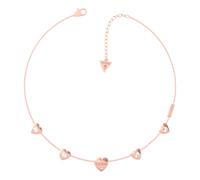 Guess Is For Lovers 16-18'' Multi Heart Chain Rose Gold Necklace - Stainless Steel / Rose Gold Plated / Crystal