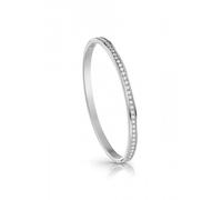 Guess Ladies Rhodium Plated Clear Crystal Bangle - Steel / Rhodium Plated