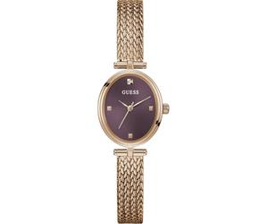 GUESS Ladies Ruby Red Gold Tone Analog Watch Elegant Design