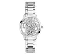 Guess Ladies Silver Tone Quatro Clear Watch Silver
