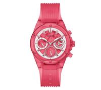 GUESS Ladies Sport Clear Multifunction 39mm Watch, Red/Red/Red, Classic