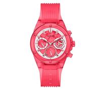 GUESS Ladies Sport Clear Multifunction 39mm Watch, Red/Red/Red, Classic