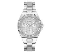GUESS Lady Empire Multi-Function Analog Watch for Women, 40 mm Case Width, Silver Tone, Silver Tone, Classic