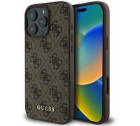 Guess Leather 4G Classic Logo Hardcase with MagSafe for iphone 16 Pro 6.3 Brown