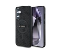 Guess Leather 4G Coloured Ring Classic Logo Case with MagSafe for Samsung Galaxy S25 6.2" Black - GUHMS25SG4GFRK