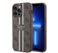 Guess Leather 4G Printed Stripes Hardcase with MagSafe iphone 16 ProMax Brown
