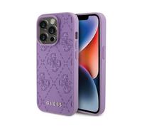 Guess Leather 4G Stamped, Purple - iPhone 15 Pro