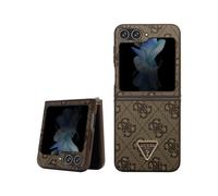 Guess Leather 4G Triangle Strass Case, Brown - Samsung Galaxy Z Flip 5