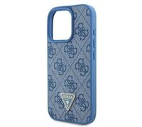 Guess Leather Metal Logo Strass Crossbody Case for iPhone 16 Pro 6.3" Blue