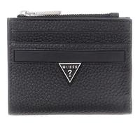 GUESS Leather Purse Monaco Bifold Top Zip Wallet Black
