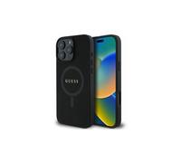 Guess Leather Saffiano Classic Logo Hardcase for iPhone 16 Pro Black