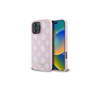 Guess Leather Saffiano Peony Logo Hardcase for iPhone 16 Pro Max Pink