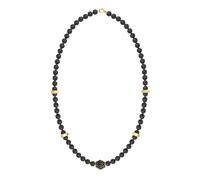 Guess Lion King Men's Black Beaded Necklace 23"