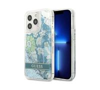 Guess Liquid Glitter Flower Blue Green Case - iPhone 13 Pro