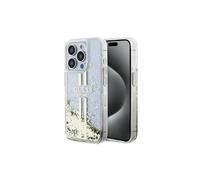 Guess Liquid Glitter GoldStripes HardCase for iPhone 15Pro Transparent