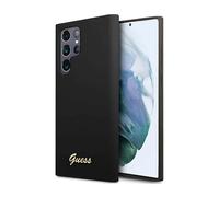 Guess Liquid Silicone Metal Logo Case Negru, Black - Galaxy S23 Ultra