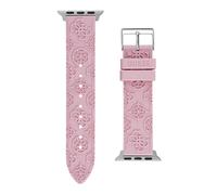 Guess Logo Embellished Pattern Pink Silicone Apple Watch Strap- 38-40mm